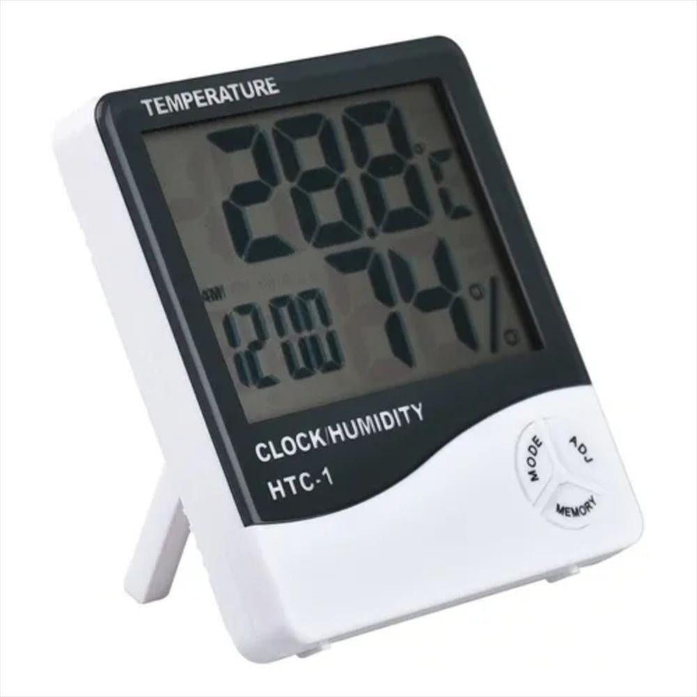 Termohigrómetro Digital Htc 1 Con Reloj Alarma Medidor Temperatura Humedad
