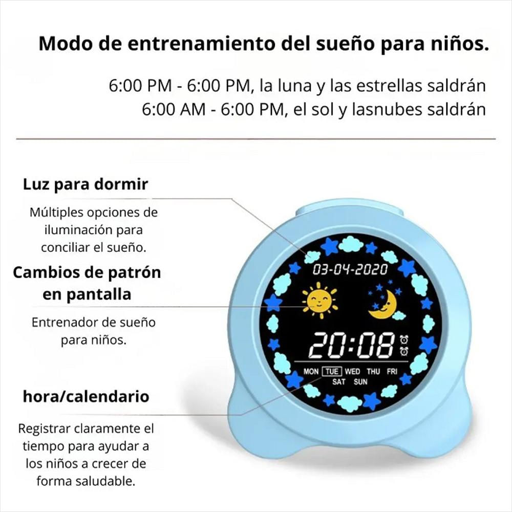 Reloj Despertador Infantil Digital Con Alarma img #2