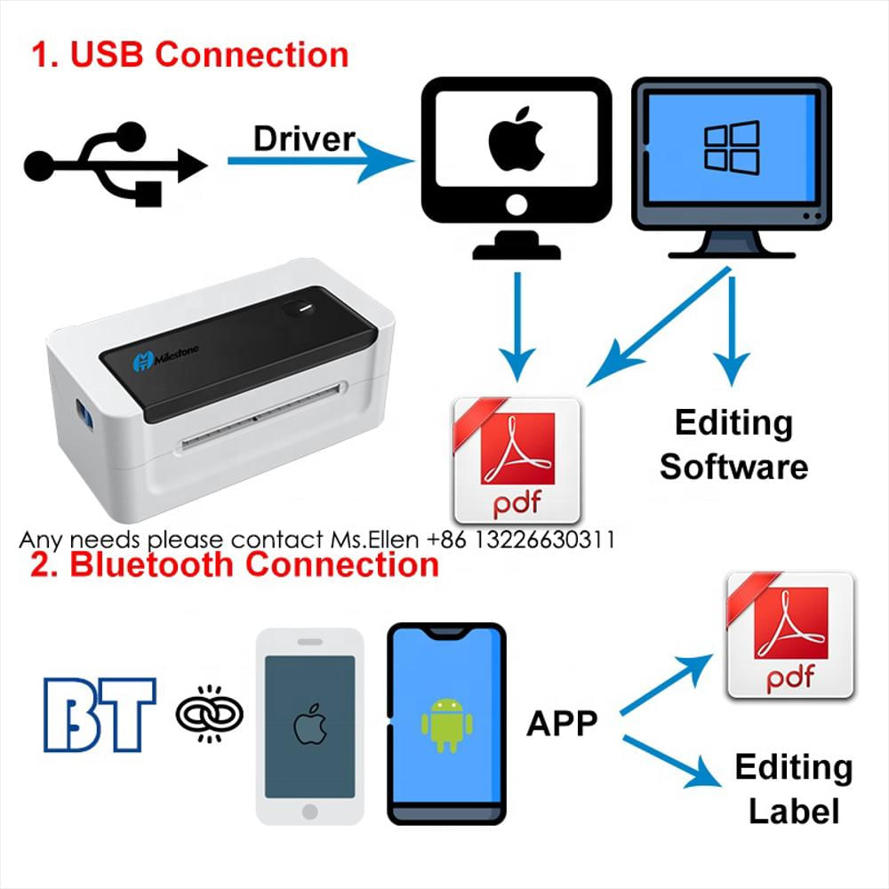 Impresora Térmica De Etiquetas 4 pulgadas Con Bluetooth img #2