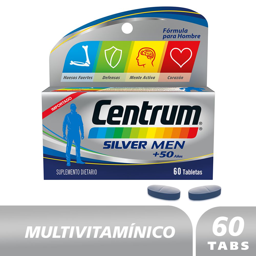 Multivitamínico CENTRUM silver men +50 años (60  und)
