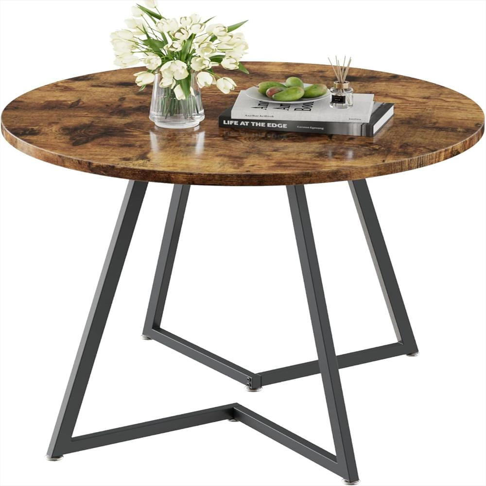 Mesa Redonda Vecelo Diseño Minimalista Grano De Madera Marrón Para 2 A 4 Personas