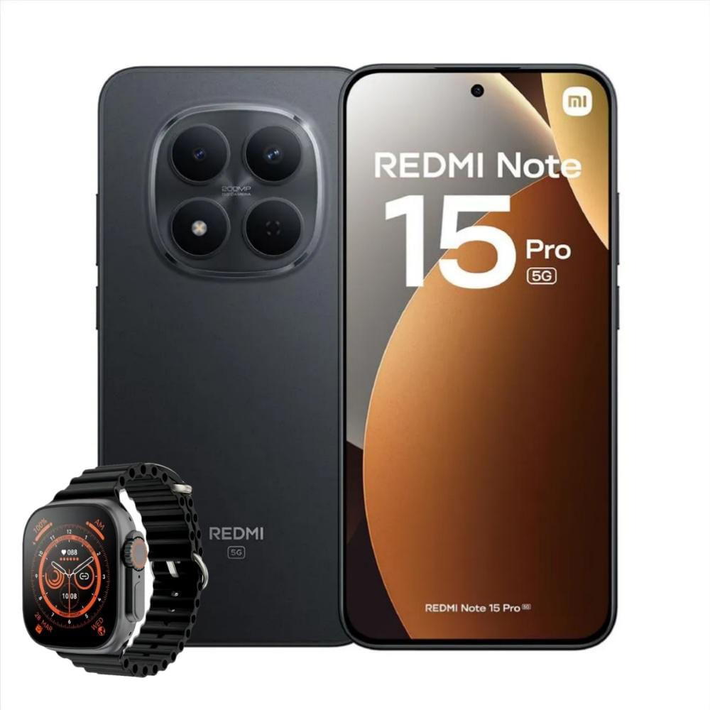 Celular Xiaomi Redmi Note 15 Pro 5G 512Gb 8Gb Ram Negro + Reloj Inteligente