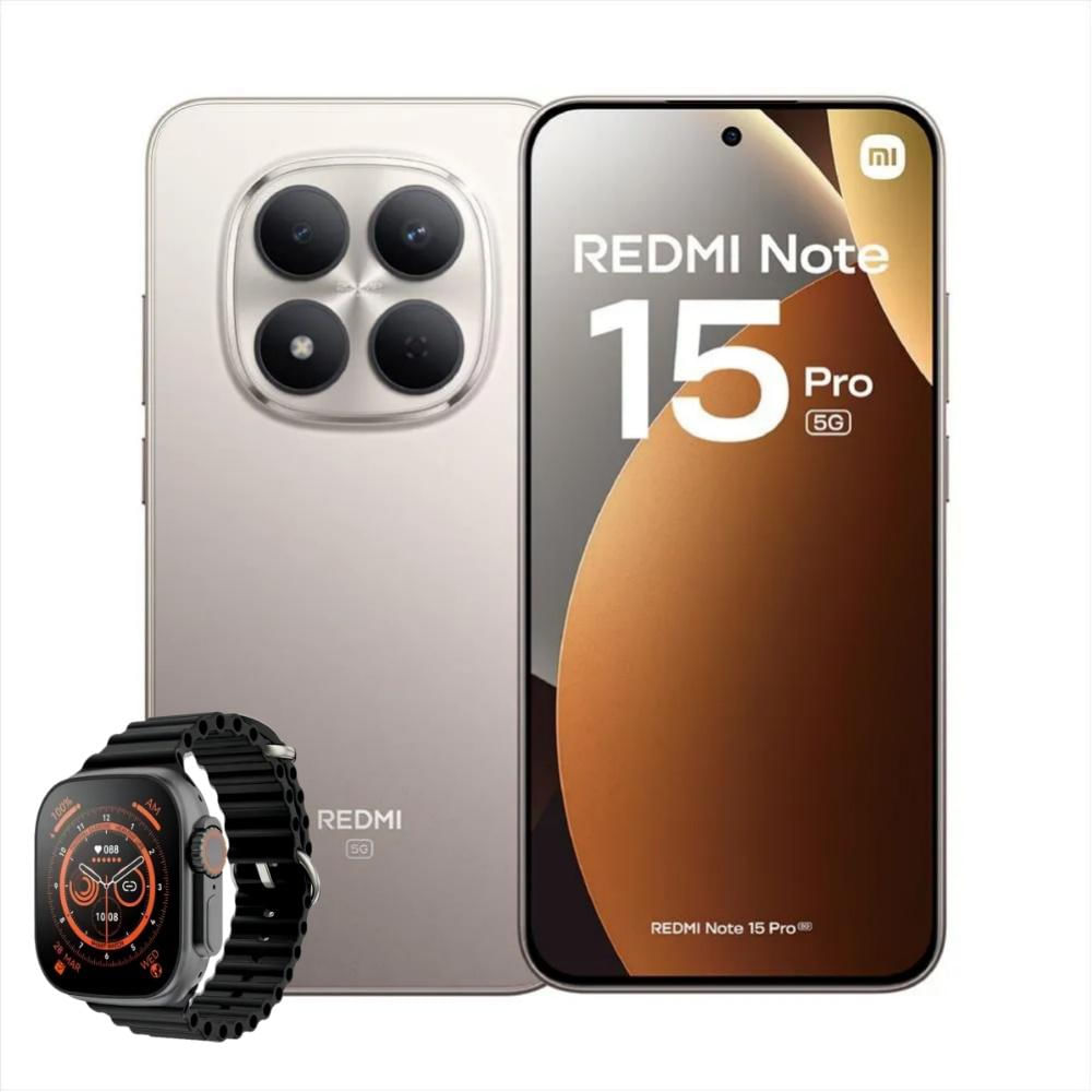 Celular Xiaomi Redmi Note 15 Pro 5G 512Gb 8Gb Ram Gris + Reloj Inteligente