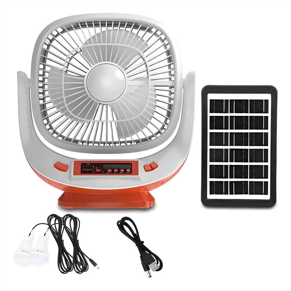 Ventilador Solar Recargable 8P Parlante Bluetooth Y Luces img #1