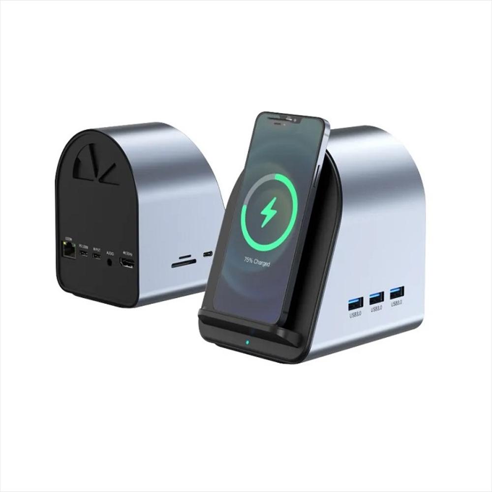 Hub Usb Tipo C 11 En 1 Con Cargador Inalámbrico Y Hdmi 4K img #1