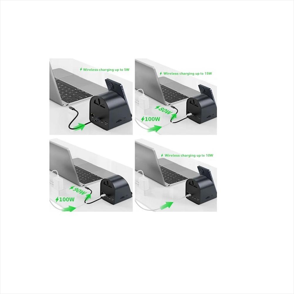 Hub Usb Tipo C 11 En 1 Con Cargador Inalámbrico Y Hdmi 4K img #5