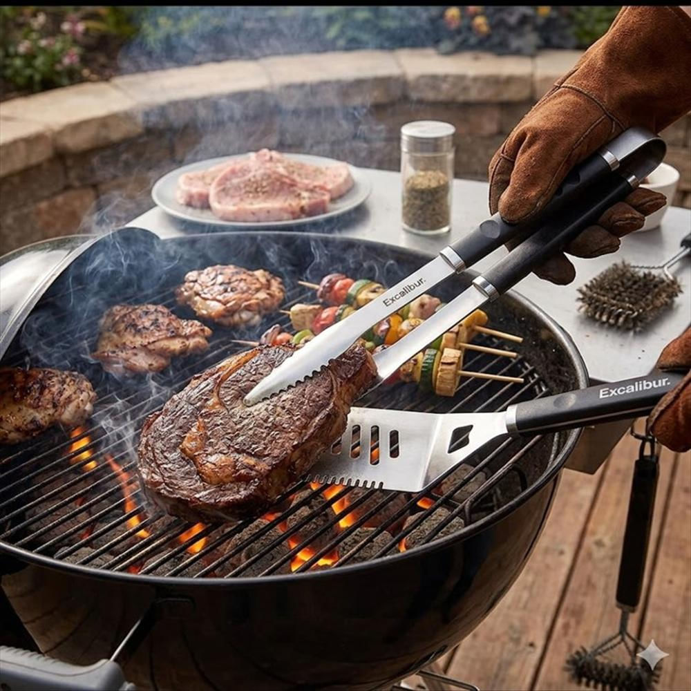 Set X3 Piezas Utensilios Bbq Espatula + Tenedor + Cuchillo img #2