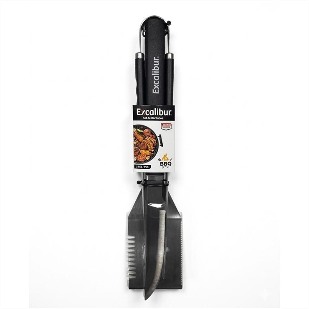 Set X3 Piezas Utensilios Bbq Espatula + Tenedor + Cuchillo img #5