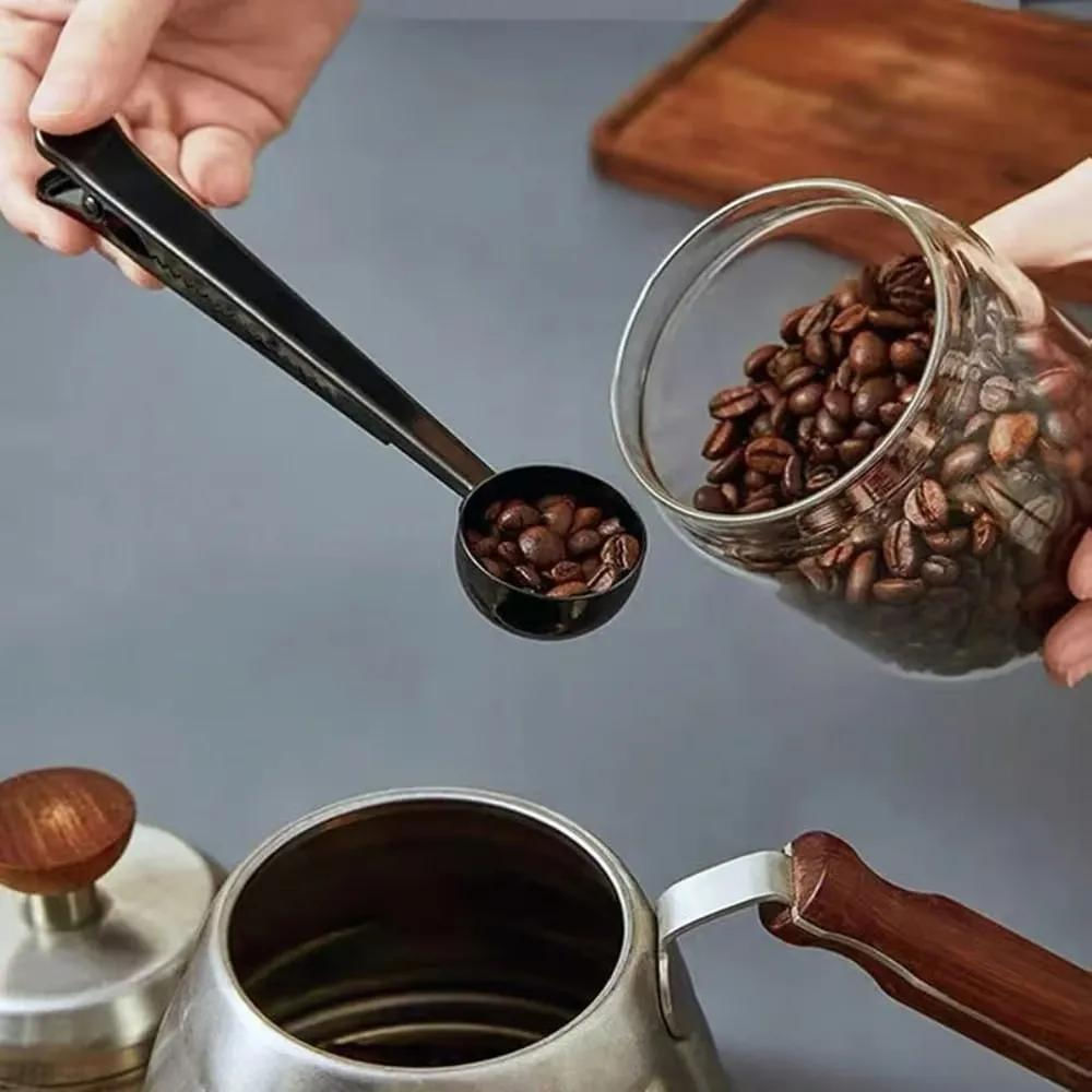 Cuchara Premium Medidora Café Expreso Y Métodos Clip Negro img #5