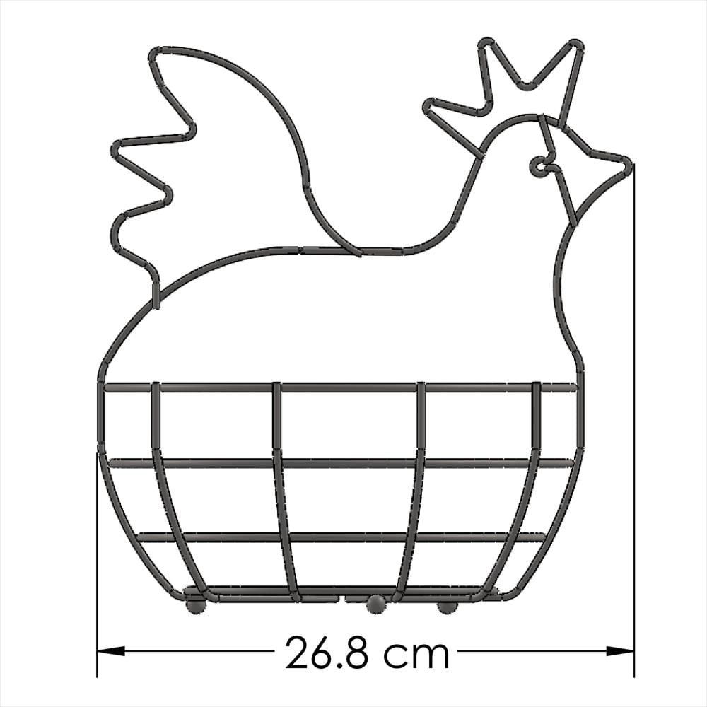 Canasta Huevos Gallina Plastificado Negro img #4