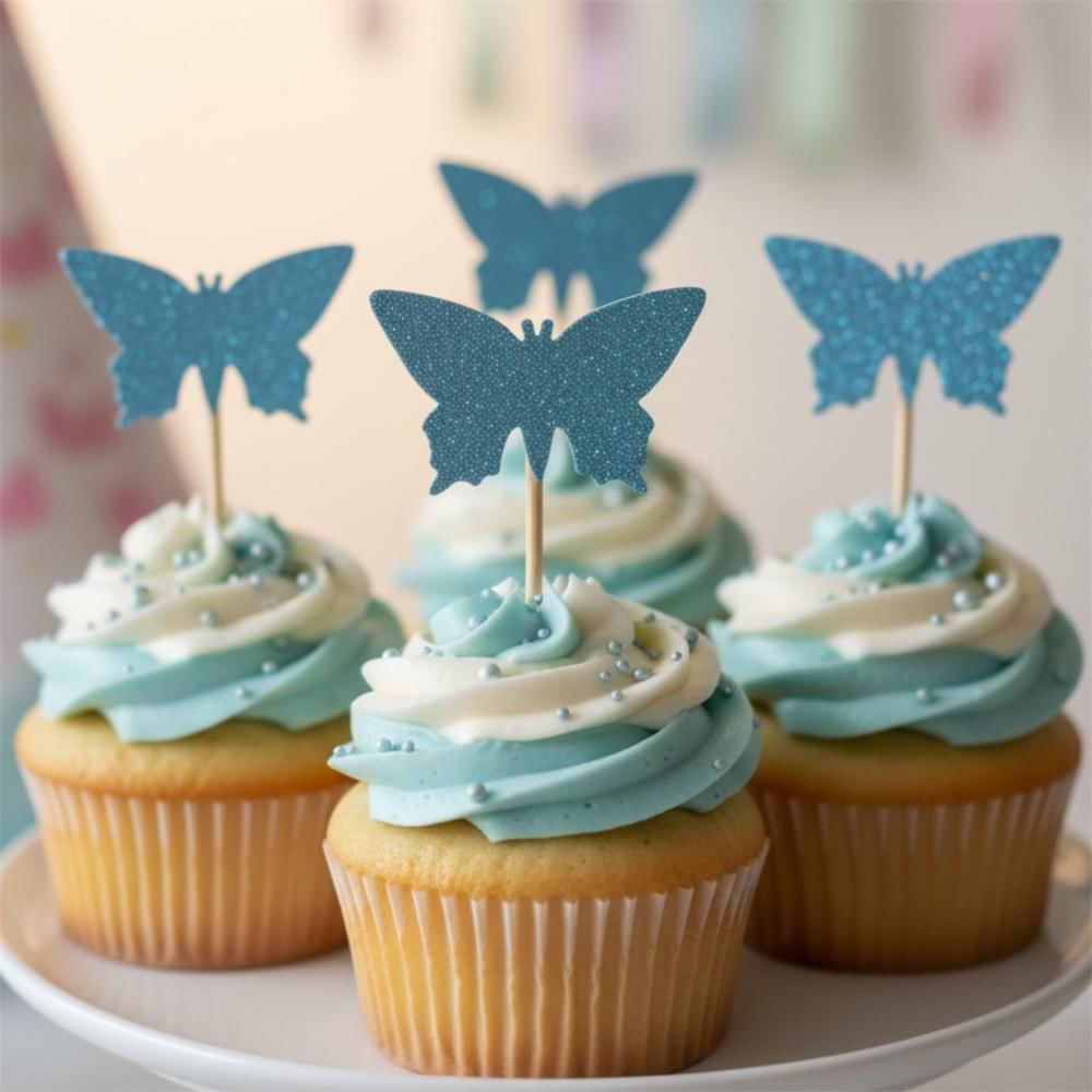 Toppers Para Cupcakes Estilo Mariposa X 12 Und img #2