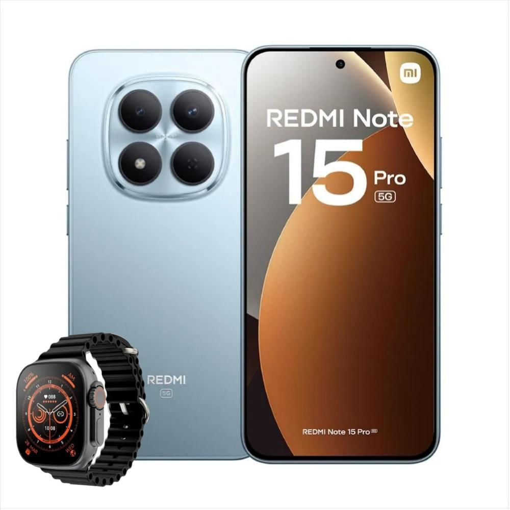 Celular Xiaomi Redmi Note 15 Pro 5G 512Gb 8Gb Ram Azul + Reloj Inteligente