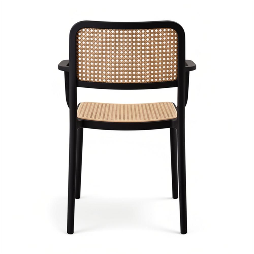 Silla Solea En Polipropileno Cuadrada Color Negro Con Brazos img #4