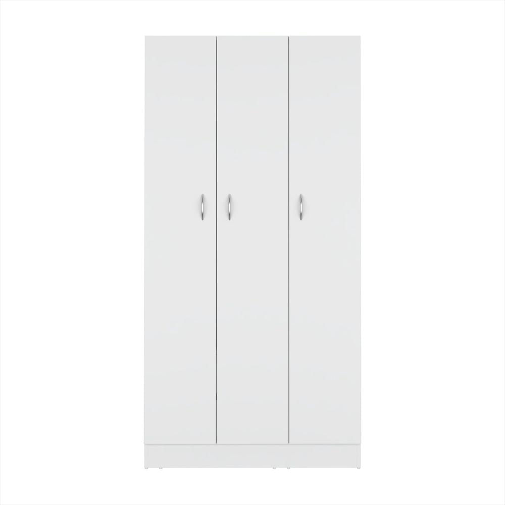 Closet Luna Blanco 90 Cm Con Tres Puertas Y Dos Cajones img #1