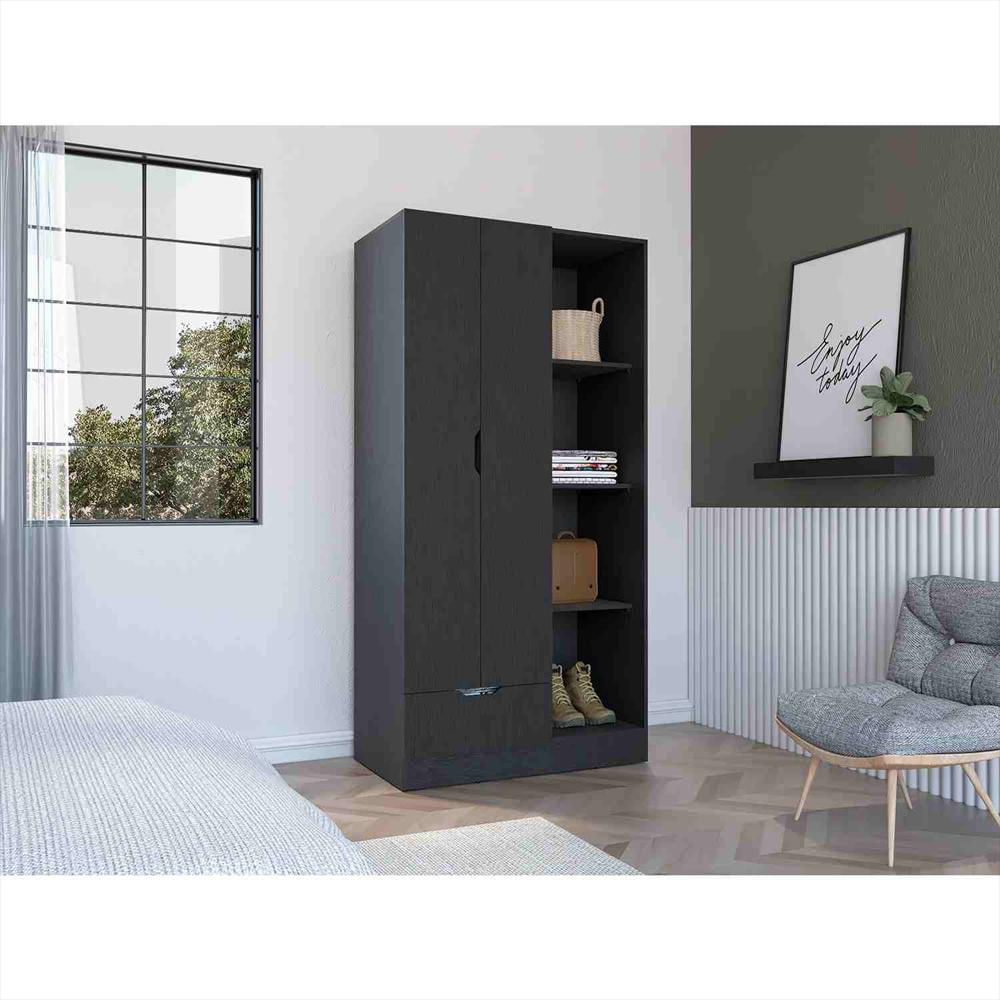 Closet Memphis Wengue 90X181cm Con 1 Cajones Con 3 Entrepaños img #5
