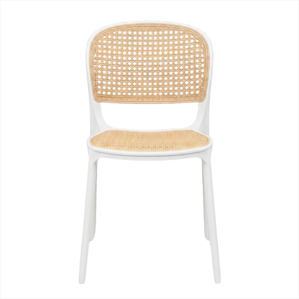 Set X4 Sillas Viena Tipo Mimbre Color Blanco img #2