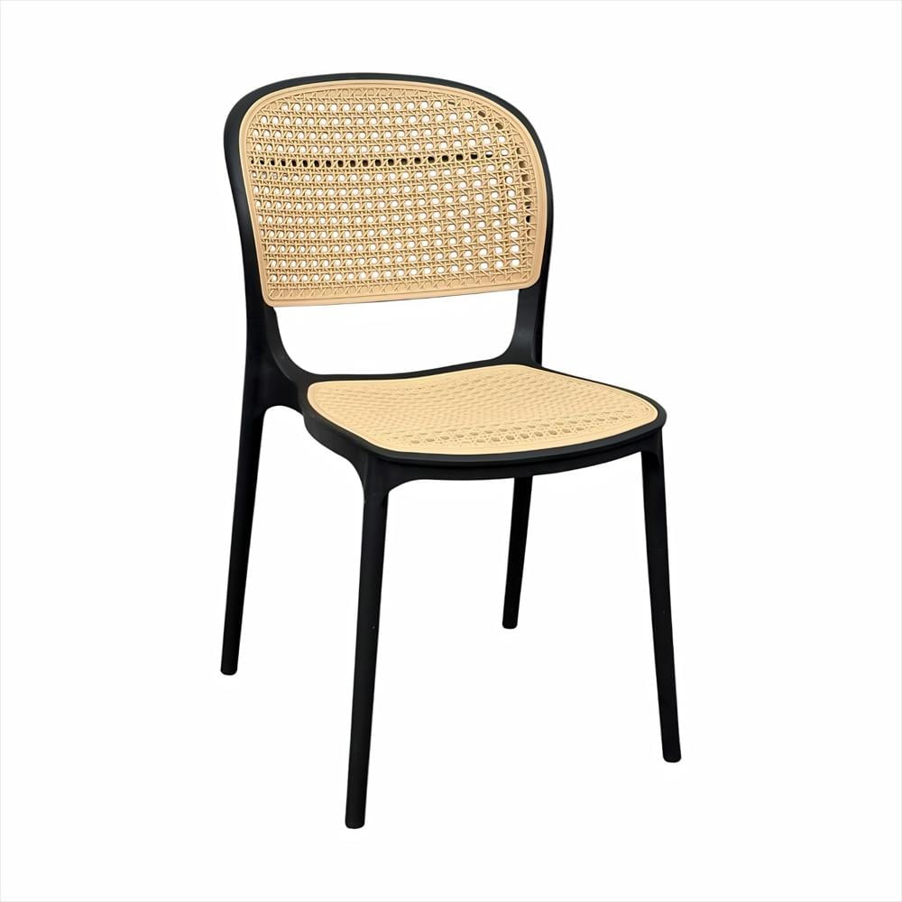 Set X4 Sillas Viena Tipo Mimbre Color Negro img #3