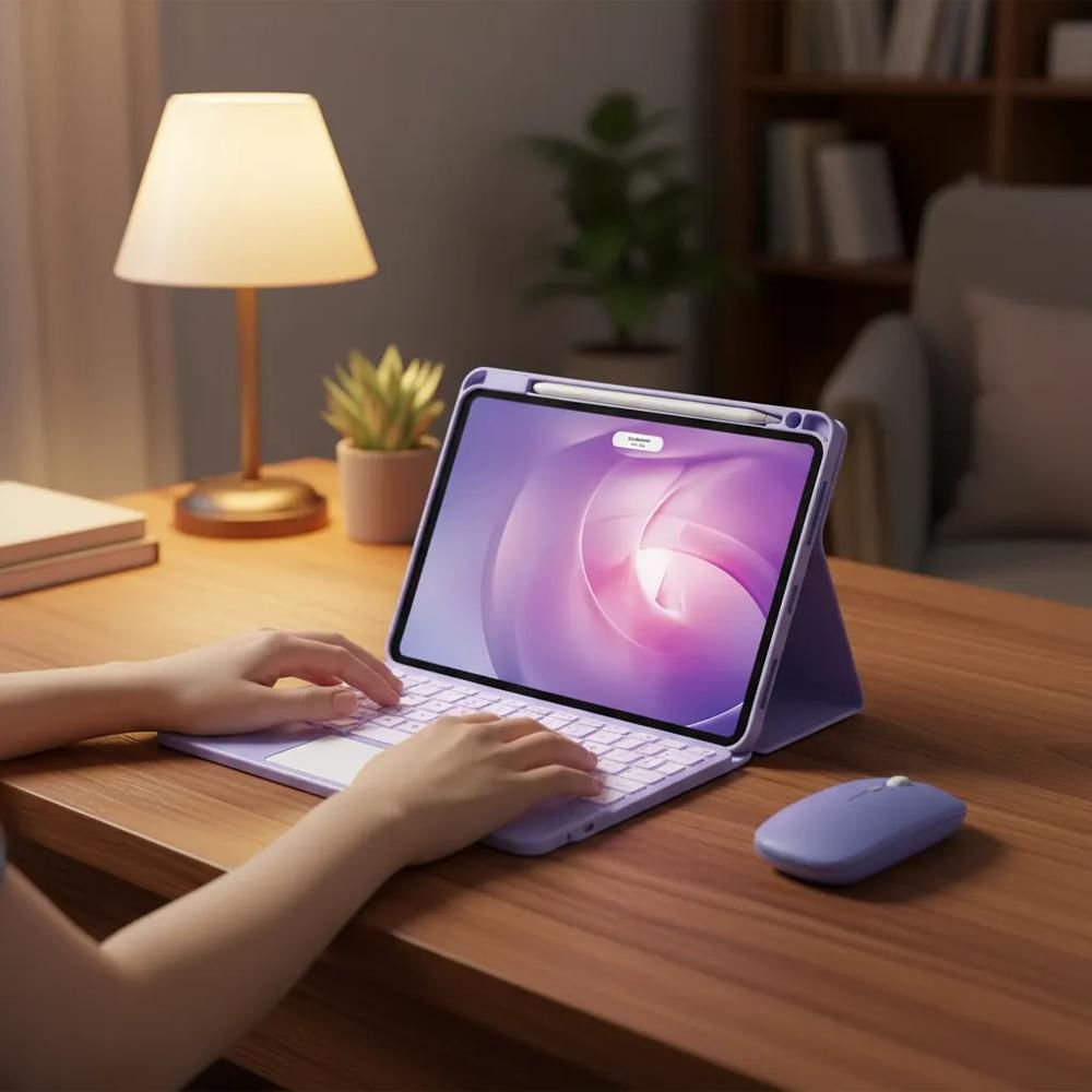 Estuche Teclado Trackpad Para Xiaomi Redmi Pad Se 11 Lila +Mouse img #3