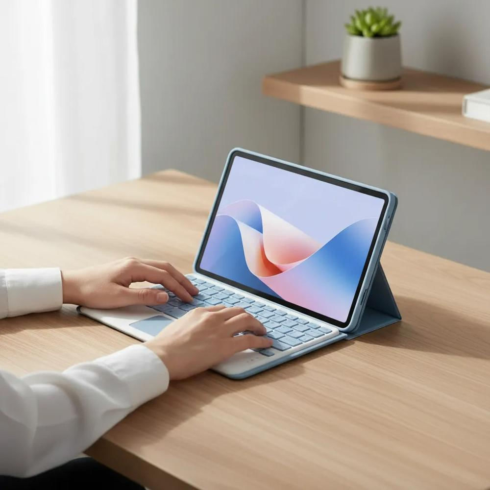 Estuche Teclado Trackpad Para Samsung A9 Plus X210 X215 Azul+Mouse img #4