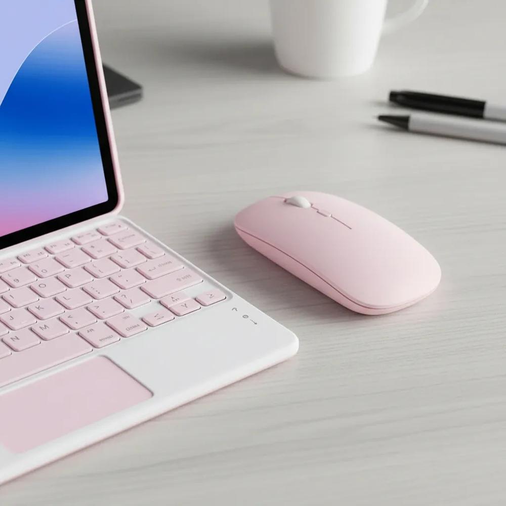 Estuche Teclado Trackpad Para Samsung S10/S9/S8/S7 Rosa +Mouse img #3
