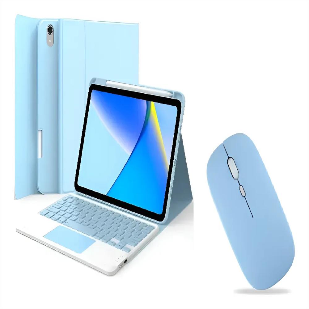 Estuche Teclado Trackpad Para Samsung A11 Plus X230 X235 Azul+Mouse img #1