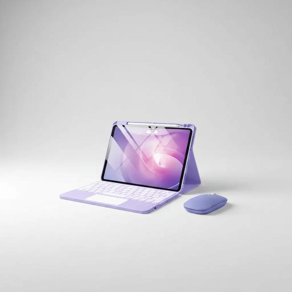 Estuche Teclado Trackpad Para Xiaomi Redmi Pad 2 Lila+Mouse img #4