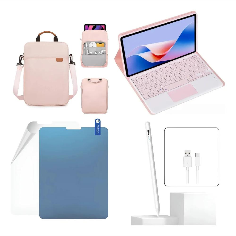 Estuche Tecldo Trackpad Para Ipad Pro 11 M4 2024 Rosa+Bolso+Paperlike+Lapiz img #1