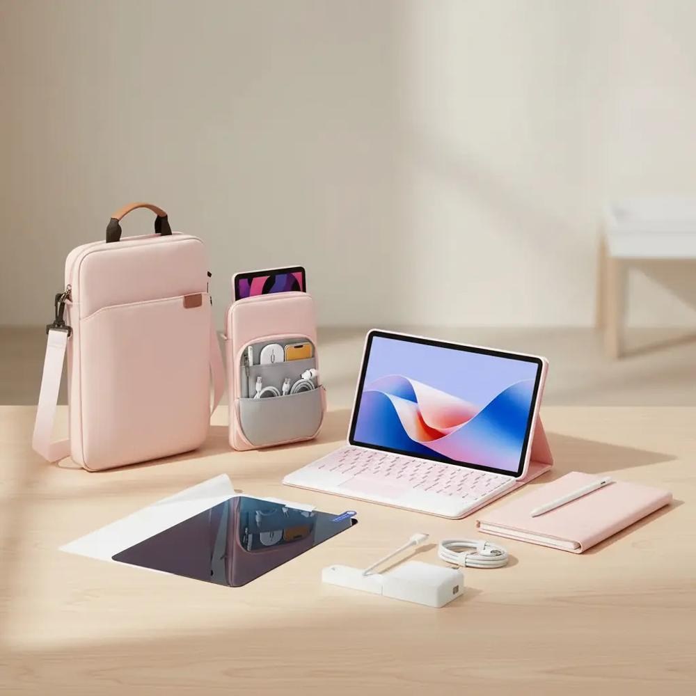 Estuche Tecldo Trackpad Para Ipad Pro 11 M4 2024 Rosa+Bolso+Paperlike+Lapiz img #2