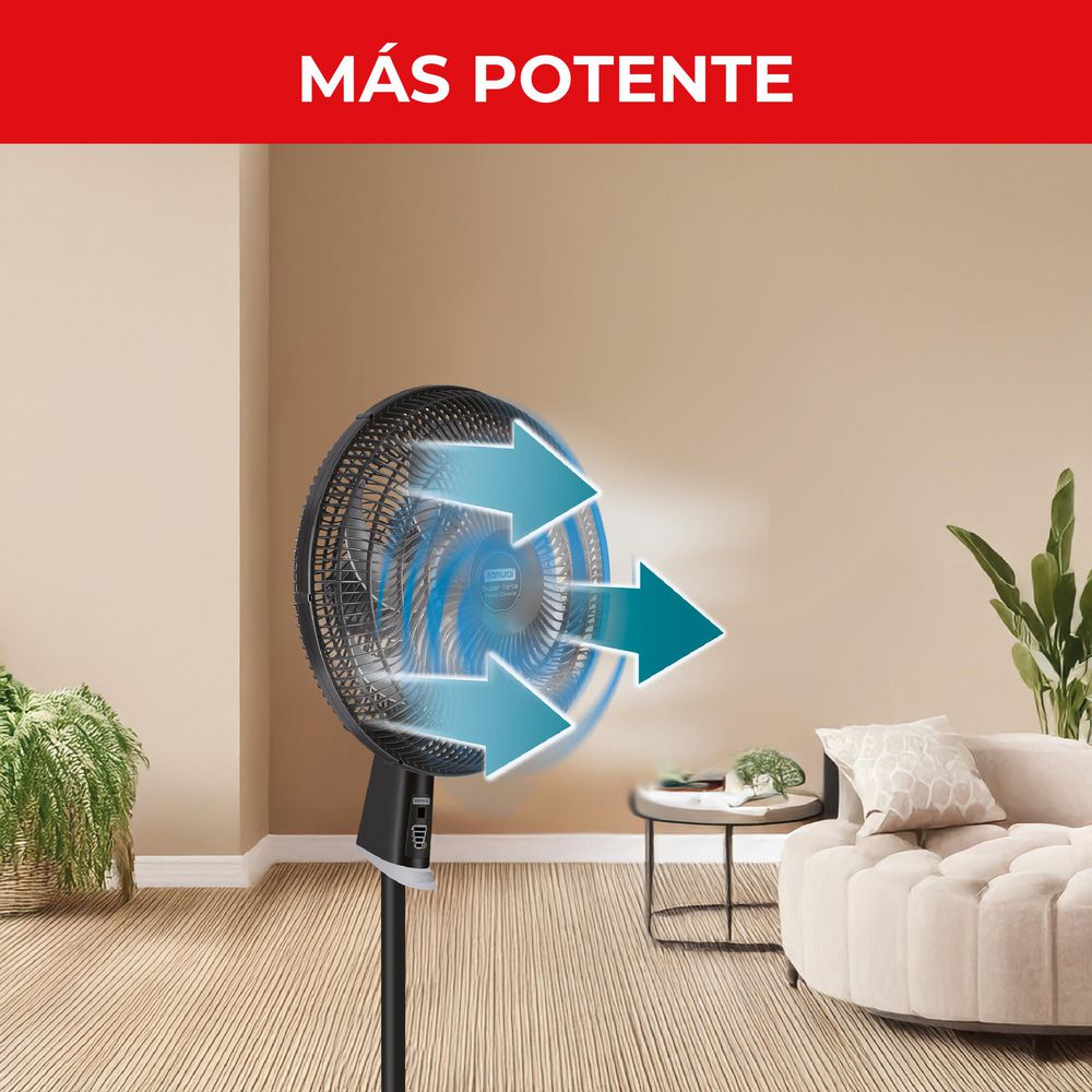 Ventilador De Piso SAMURAI Super Force Touch Pedestal VE7731I2 Negro img #3
