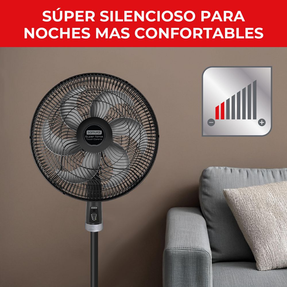 Ventilador De Piso SAMURAI Super Force Touch Pedestal VE7731I2 Negro img #5