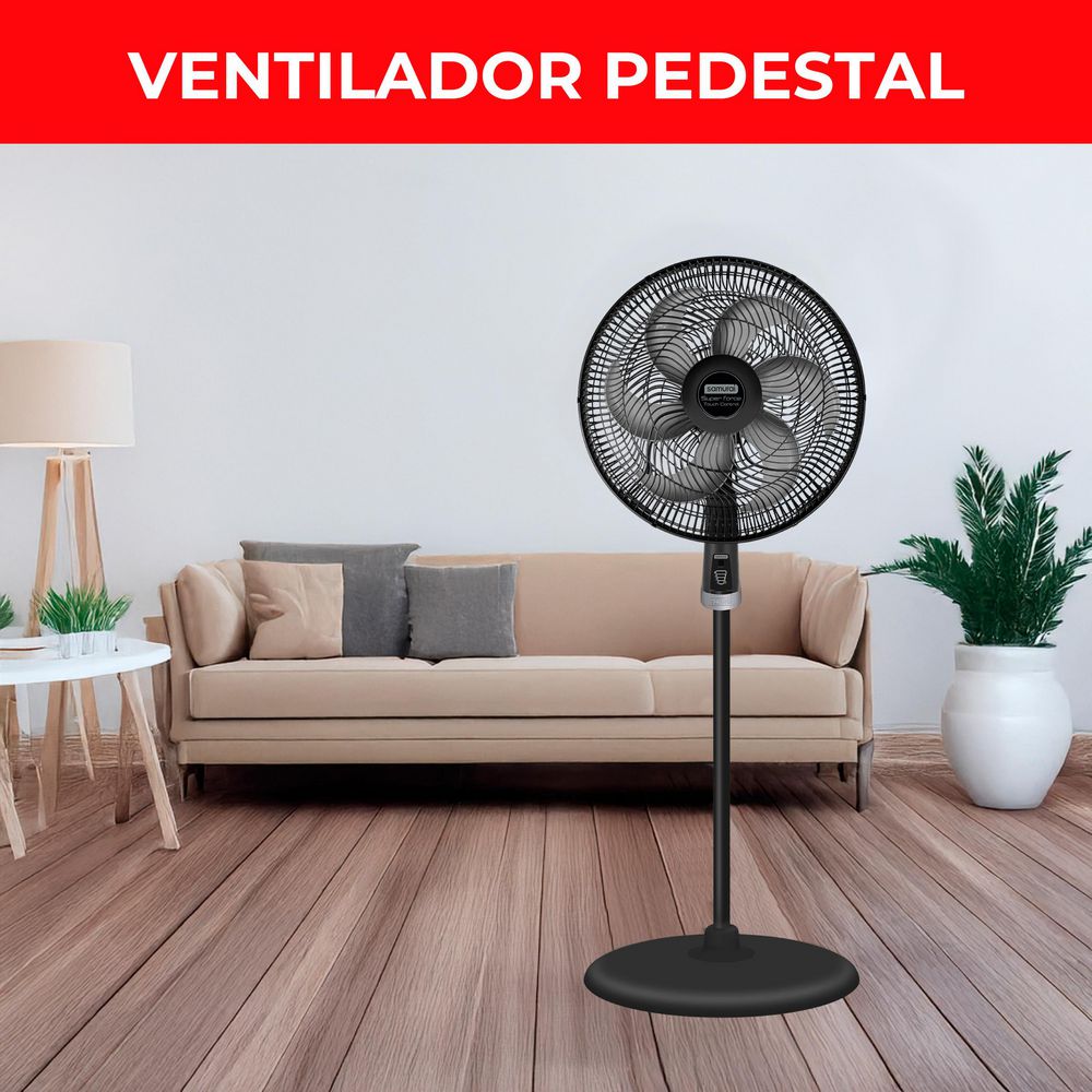 Ventilador De Piso SAMURAI Super Force Touch Pedestal VE7731I2 Negro img #6