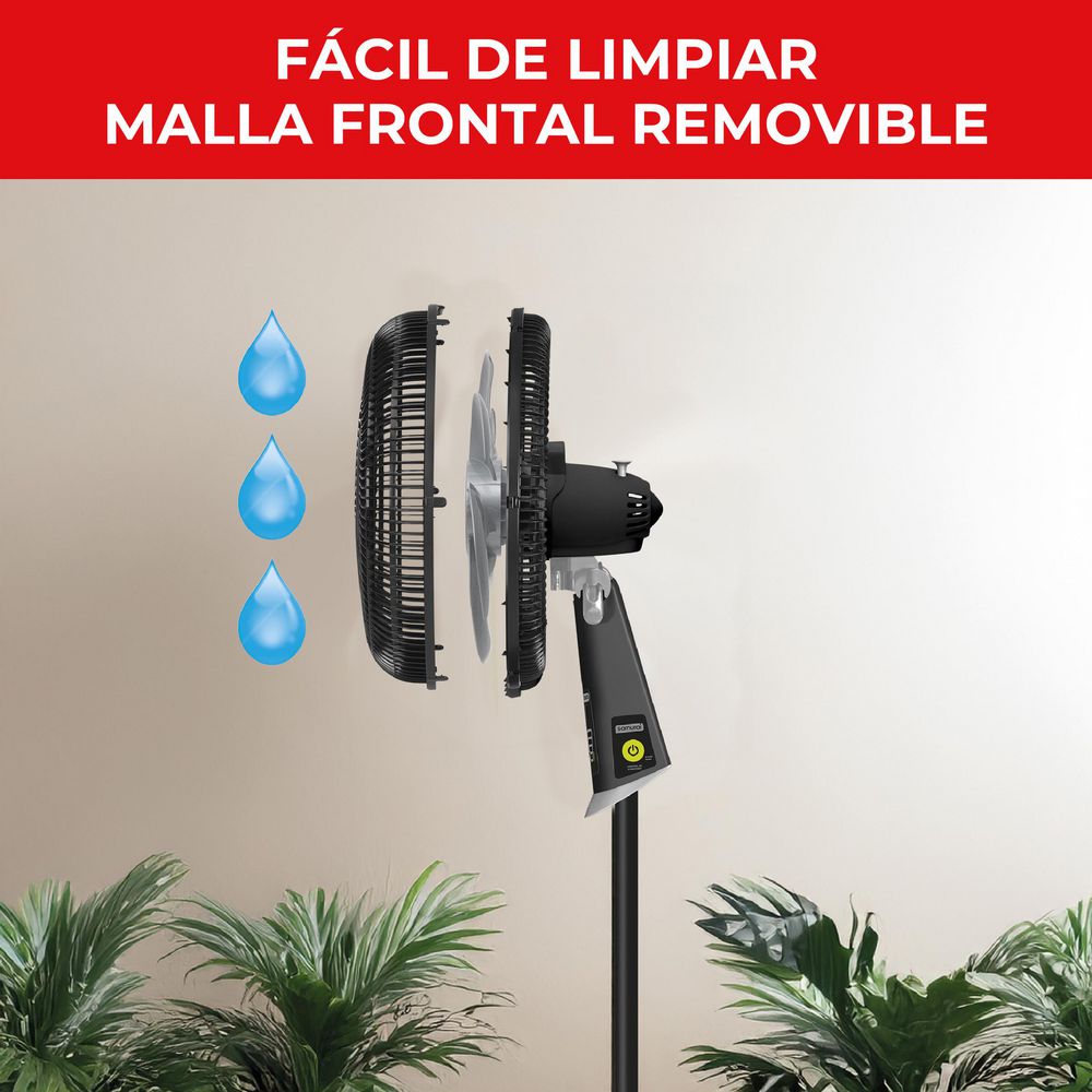 Ventilador De Piso SAMURAI Super Force Touch Pedestal VE7731I2 Negro img #8