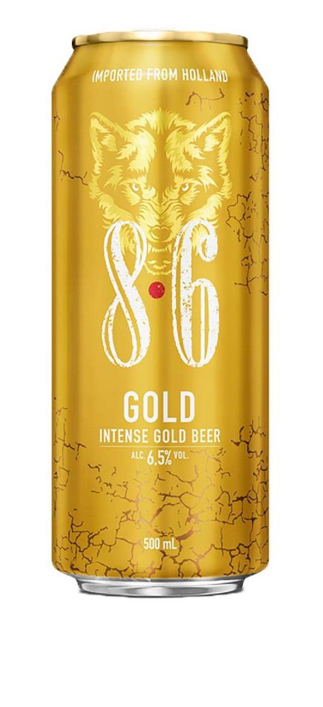 Cerveza 8.6 gold lata (500  ml)