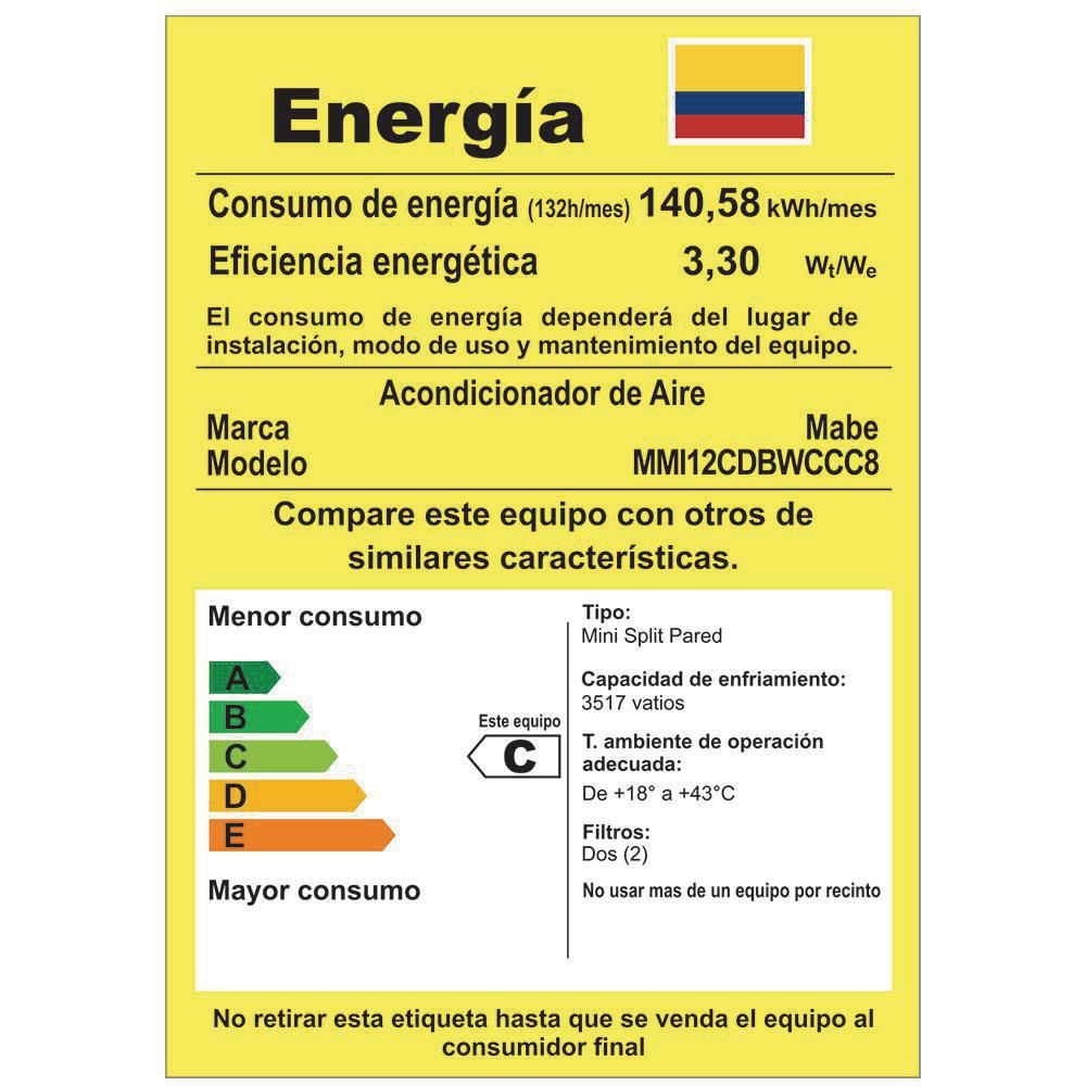 Aire Acondicionado Inverter MABE 12000 Btu 220 V MMI12CDBWC img #4