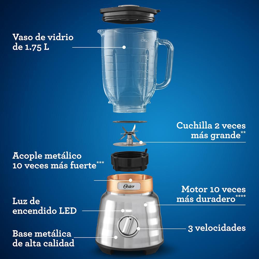 Licuadora vaso vidrio OSTER   1100 Watts W  2142352 img #8