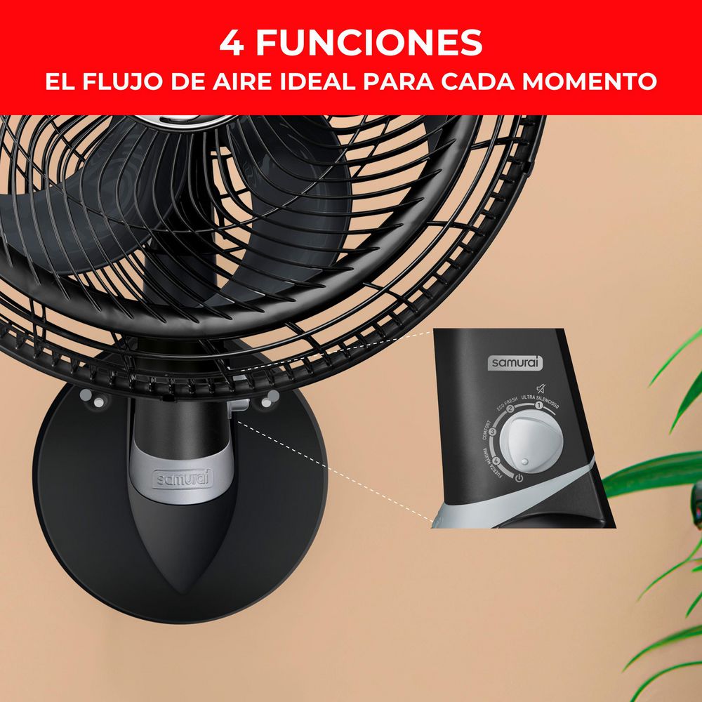 Ventilador De Pared SAMURAI Ultra Silence Force Pared VE3451I0 Negro img #2