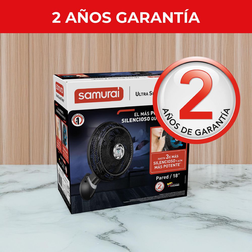 Ventilador De Pared SAMURAI Ultra Silence Force Pared VE3451I0 Negro img #8