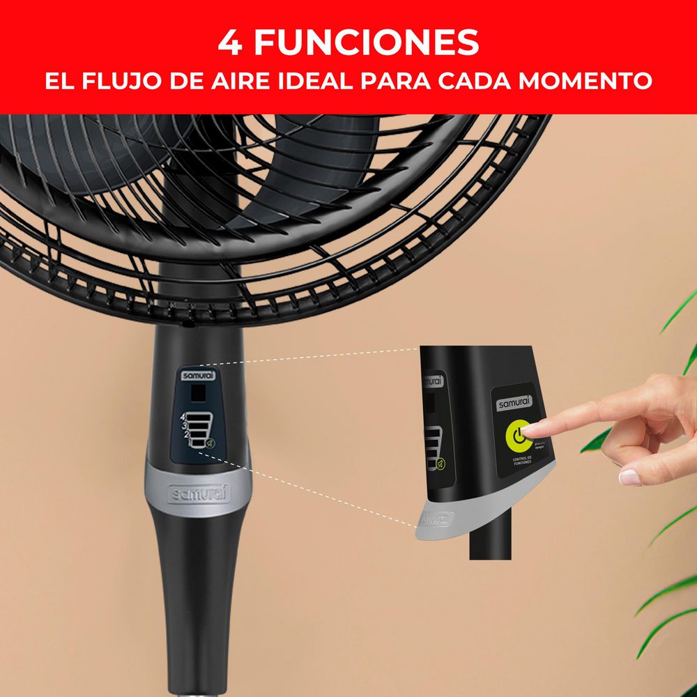 Ventilador 2 En 1 SAMURAI Ultra Silence Force 2 en 1 Control Remoto VE3478I0 Negro img #3