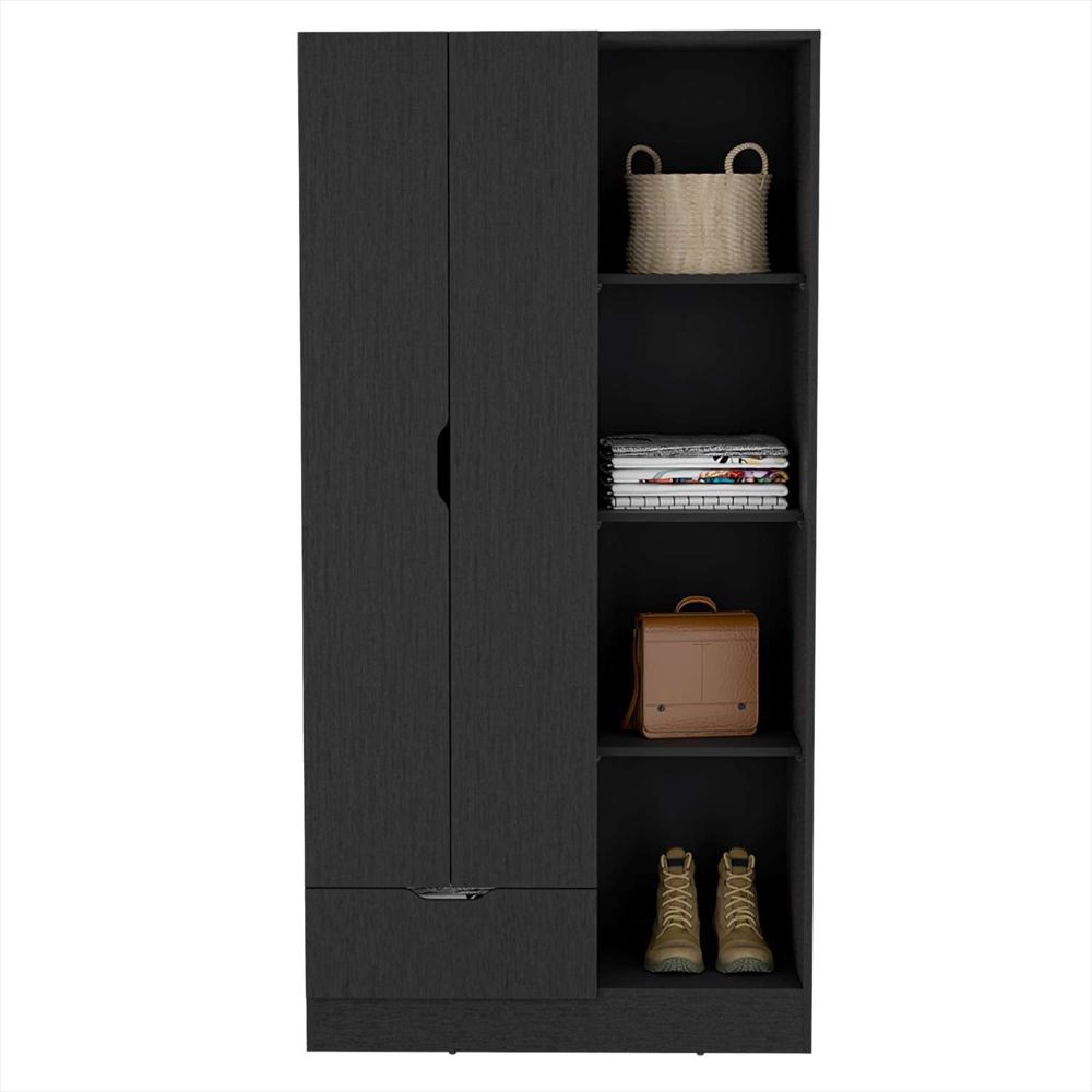 Closet Memphis Wengue 90X181cm Con 1 Cajones Con 3 Entrepaños img #3