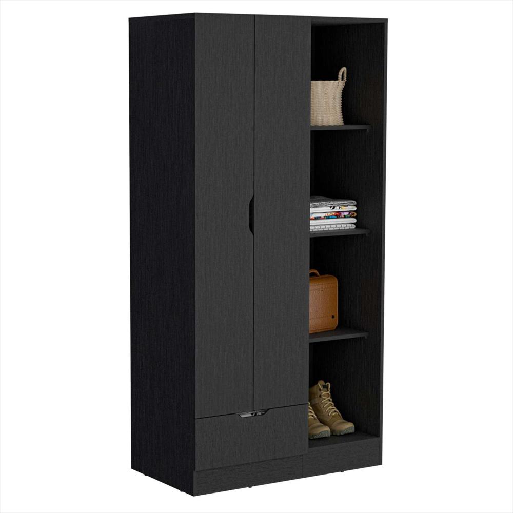 Closet Memphis Wengue 90X181cm Con 1 Cajones Con 3 Entrepaños img #4