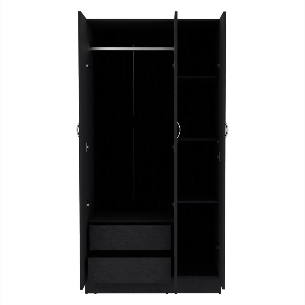 Closet Ohio Wengue 90X180cm Con 2 Cajones Con 3 Entrepaños img #3