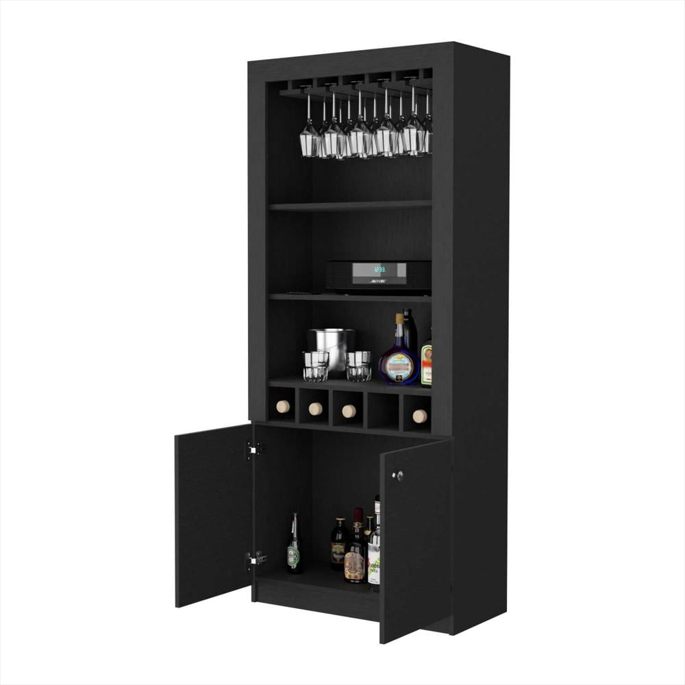 Bar Wengue 75X176cm Con Un Cajón Y Con Cinco Portabotellas img #4