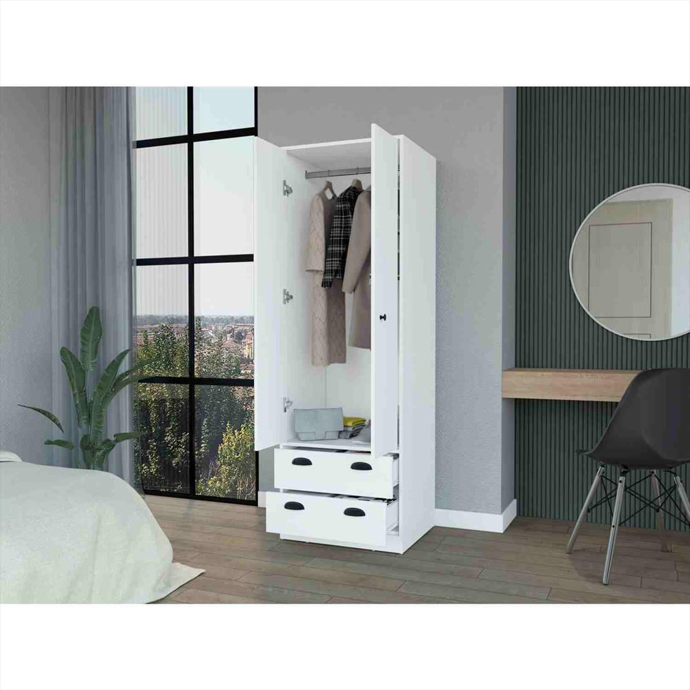 Closet Blanco 59X179cm Con 2 Cajones Sin Entrepaños img #5