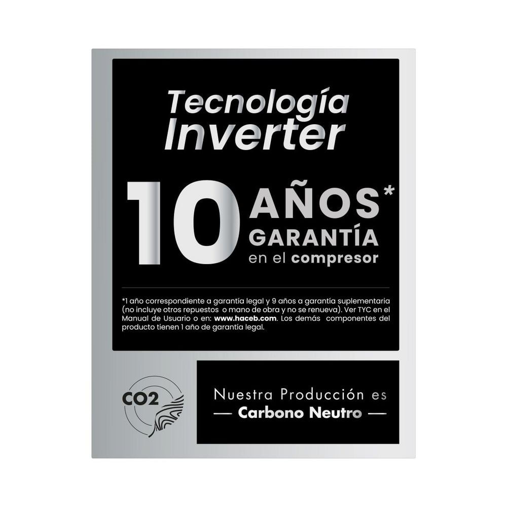 Nevera HACEB No Frost Congelador Superior 311 LTS  9003546 NEGRO CÓSMICO img #7