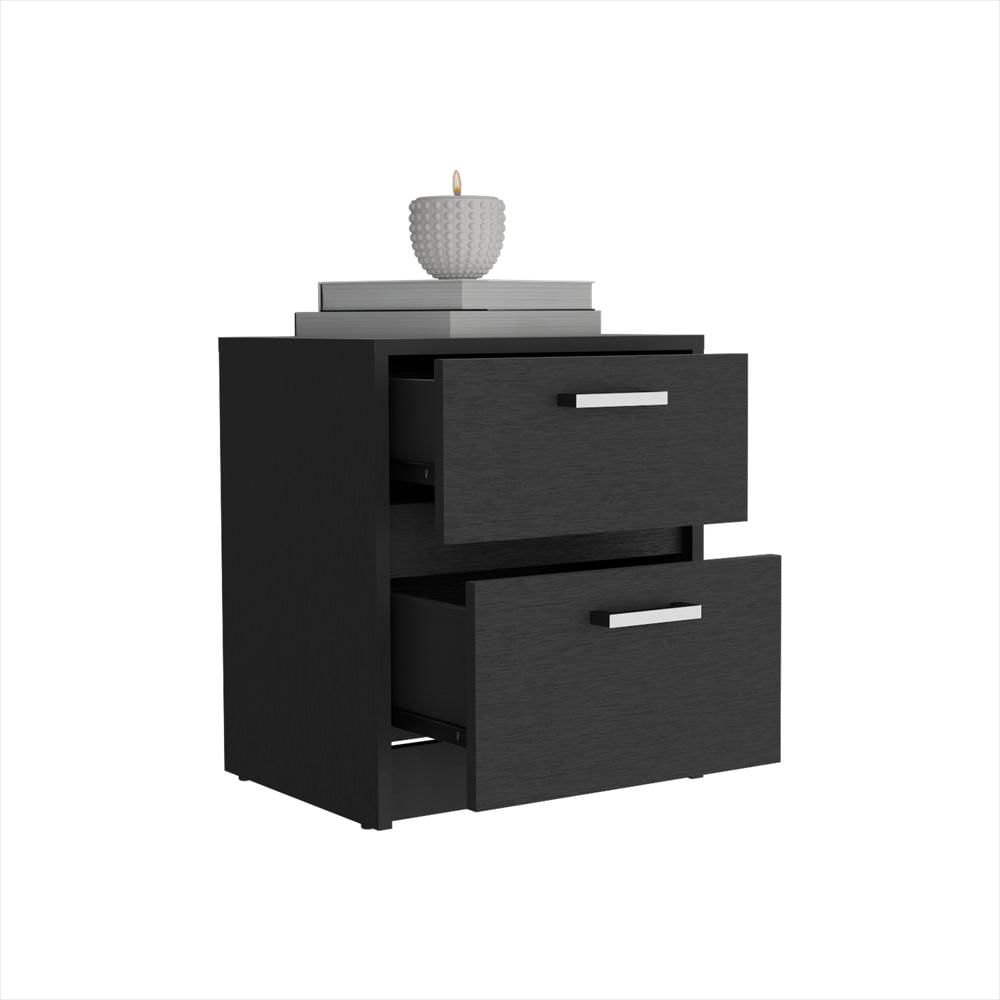 Mesa De Noche Wengue 40X46.5Cm Con Dos Cajones img #1