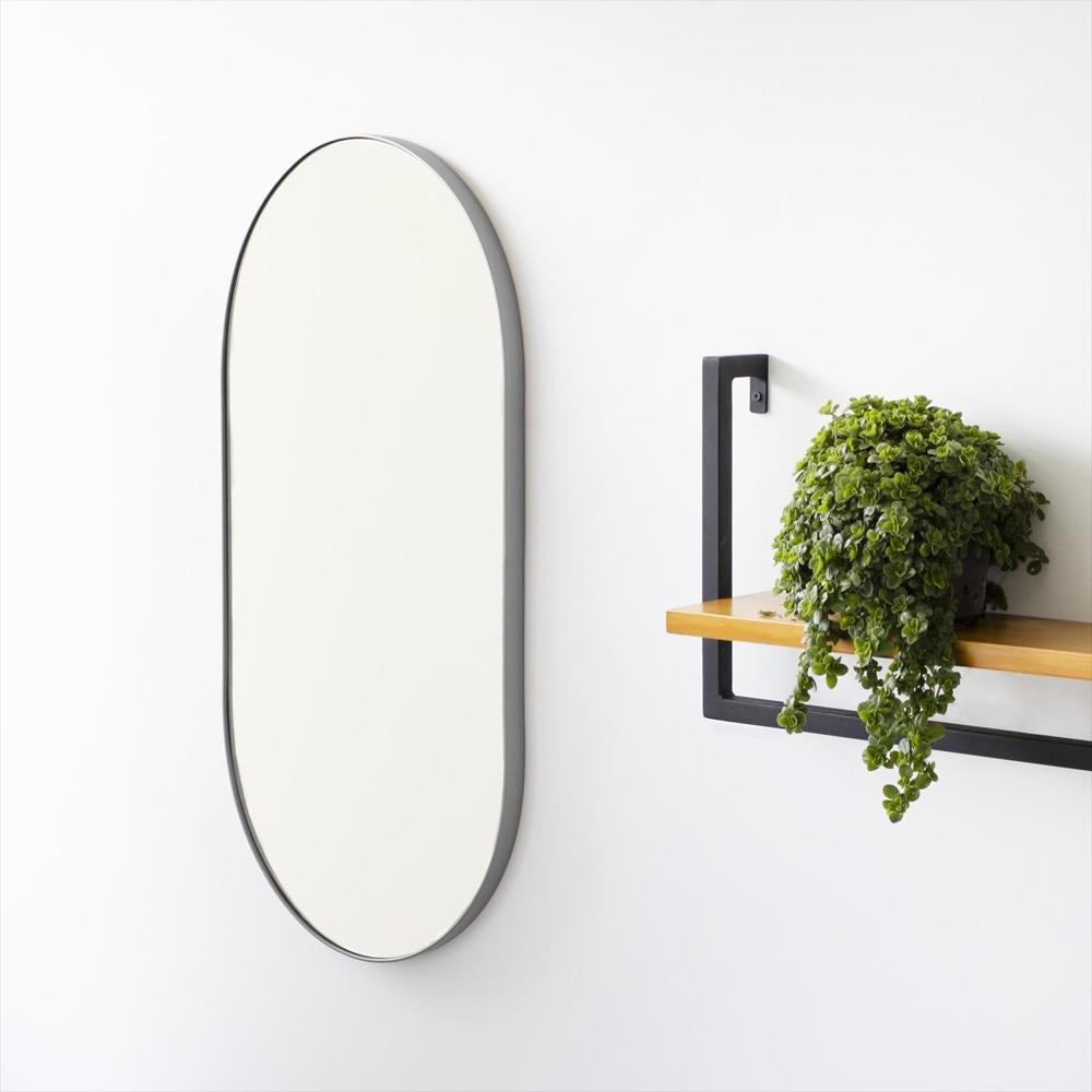Espejo De Pared Plata 30X60cm Ovalado Con Marco Metalico img #2