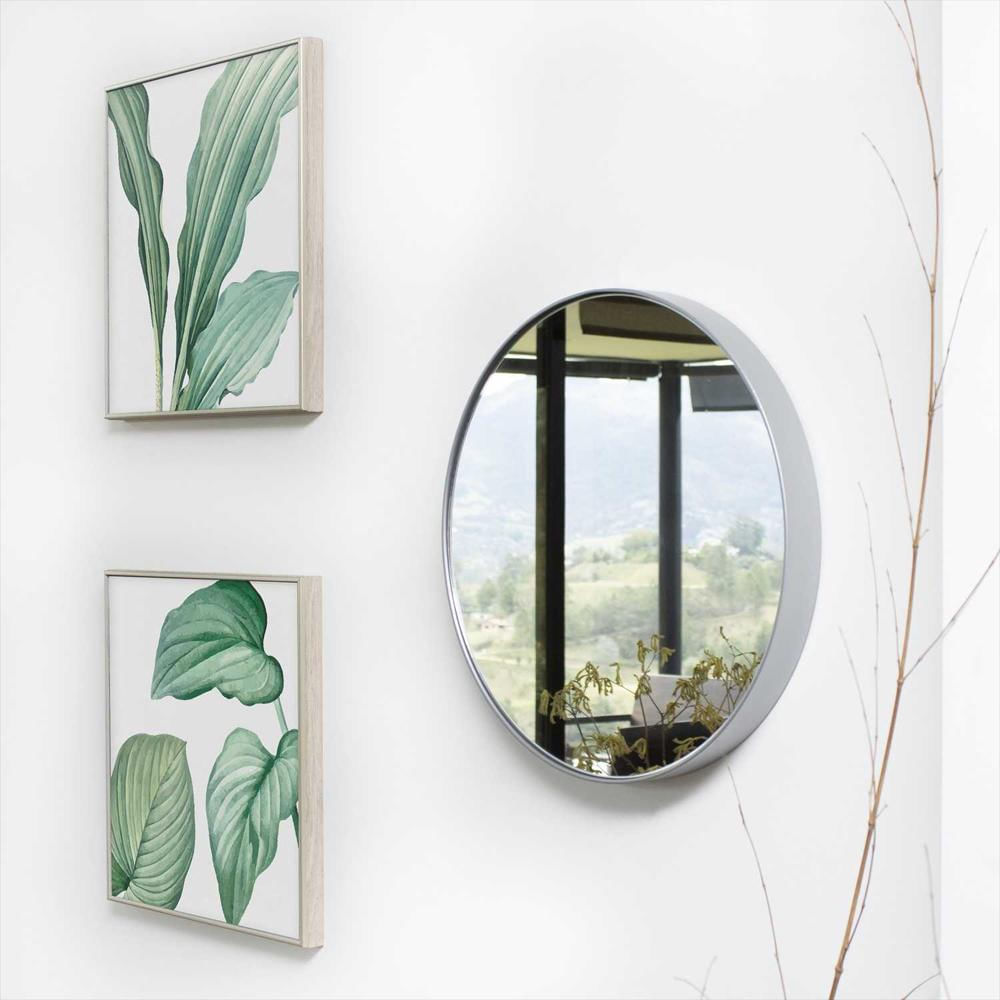 Espejo De Pared Plata 50X50cm Redondo Con Marco Metalico img #2