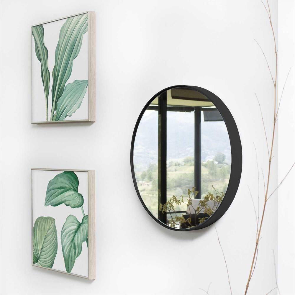 Espejo De Pared Negro 70X70cm Redondo Con Marco Metalico img #2