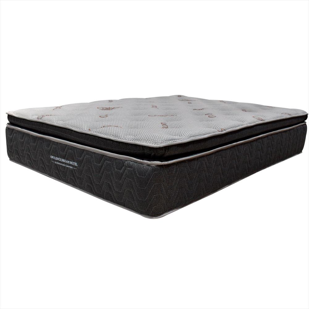 Combo Colchon Master Doble Opulence Pocket Con Un Pillow + Base Cama Gris 140 X 190 img #2