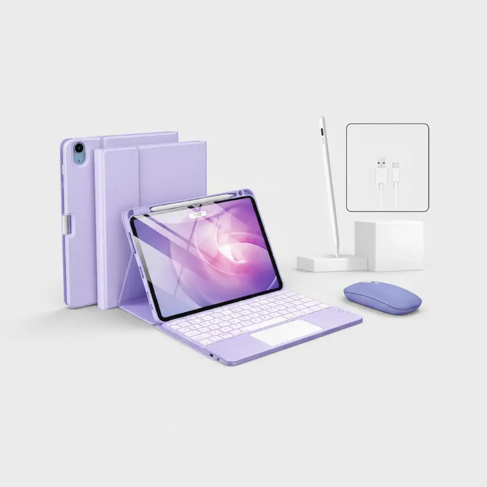 Estuche Teclado Trackpad Para Xiaomi Redmi Pad Se 11 Lila+Mouse+Lapiz img #4